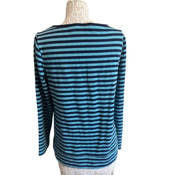 LL bean Cabincore green and blue long sleeve cozy top- womens size medium EUC - Picture 3 of 7